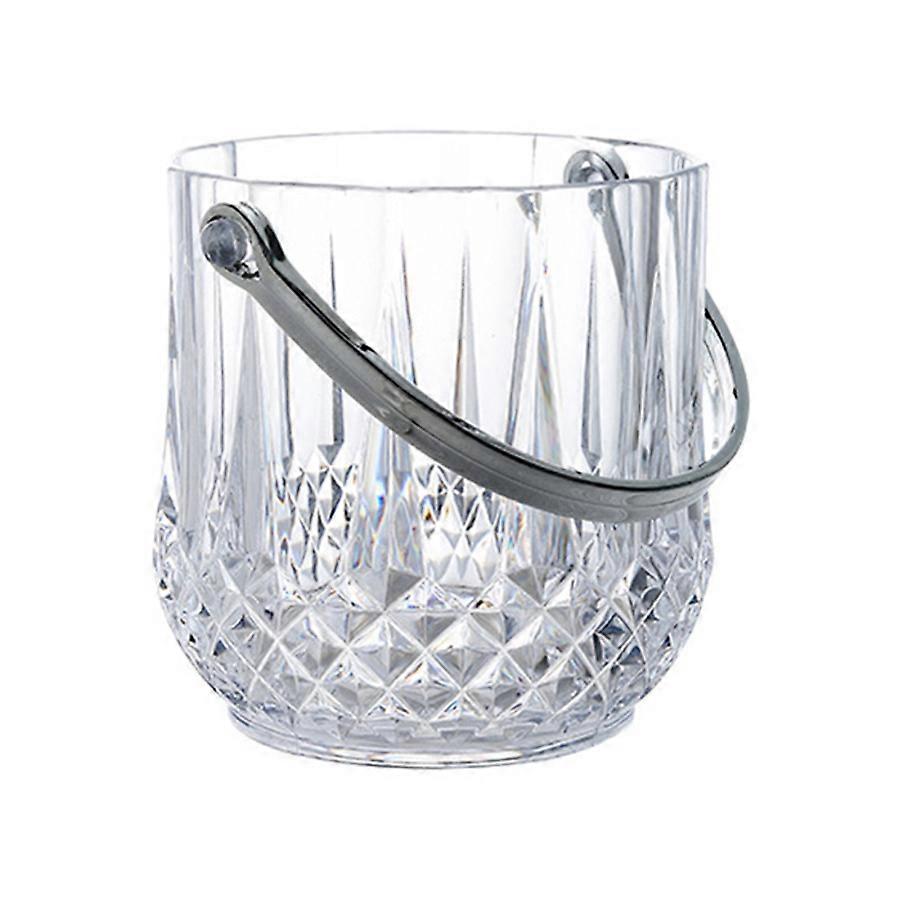 Transparent Acrylic Ice Bucket with Silver Handle for Buffets