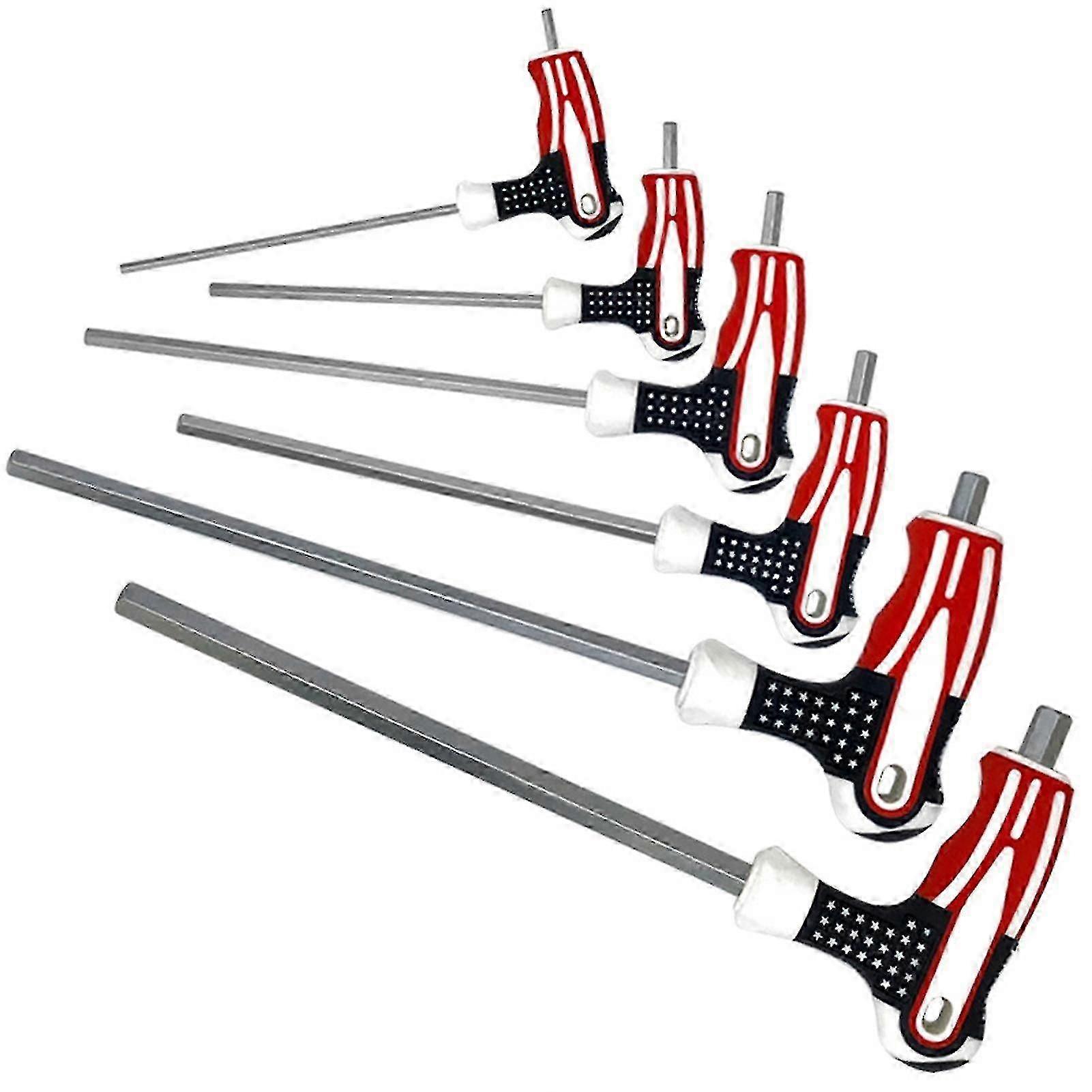 6pcs Wrench Magnetic Double Colors Handle Hand Tool T-shaped Multifunctional Wrench For Industry