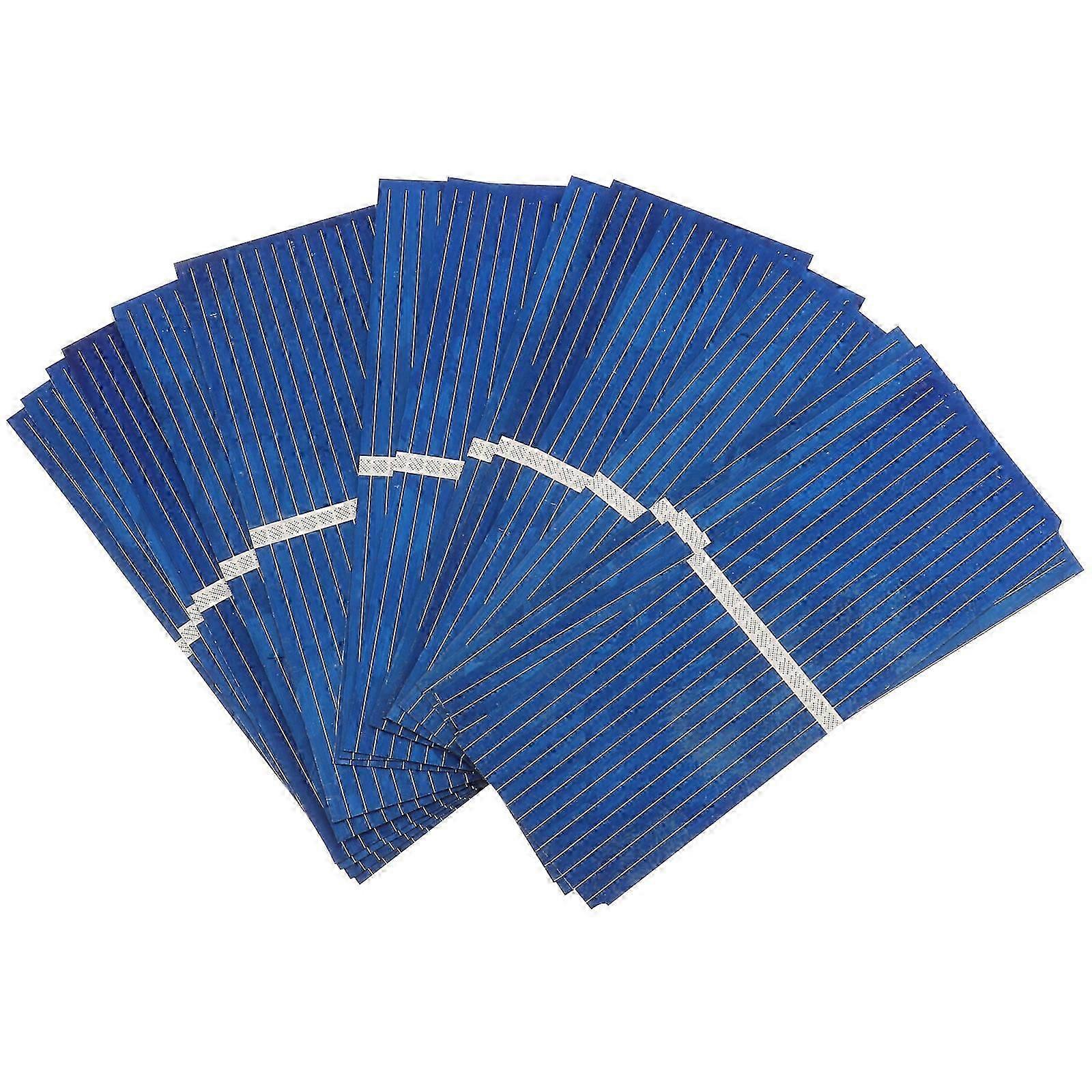 100Pcs Solar Cells Mini Solar Panels Car Charger DIY Battery Accessories (Blue)