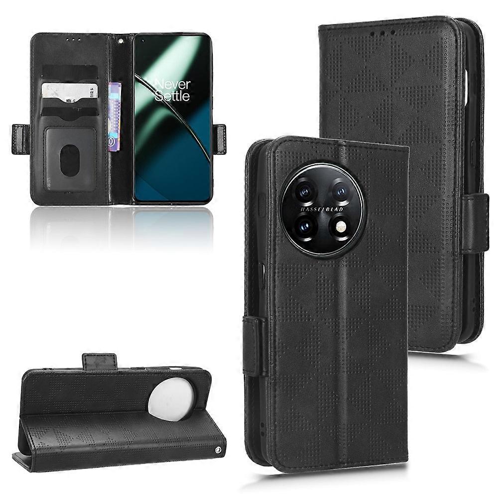 For OnePlus 11 5G Symmetrical Triangle Leather Phone Case
