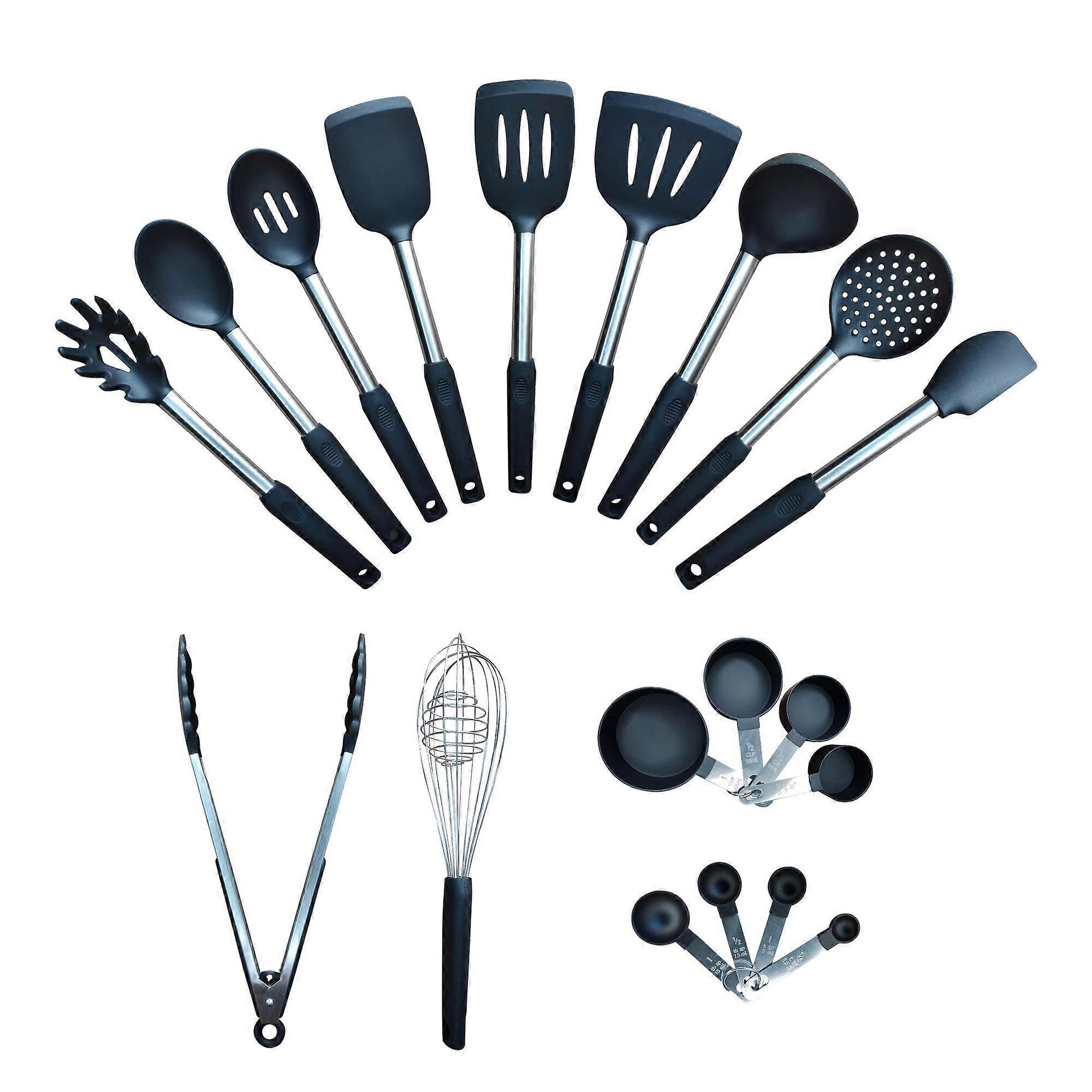 Non-Stick Silicone Kitchen Utensils Set, 19 Pieces