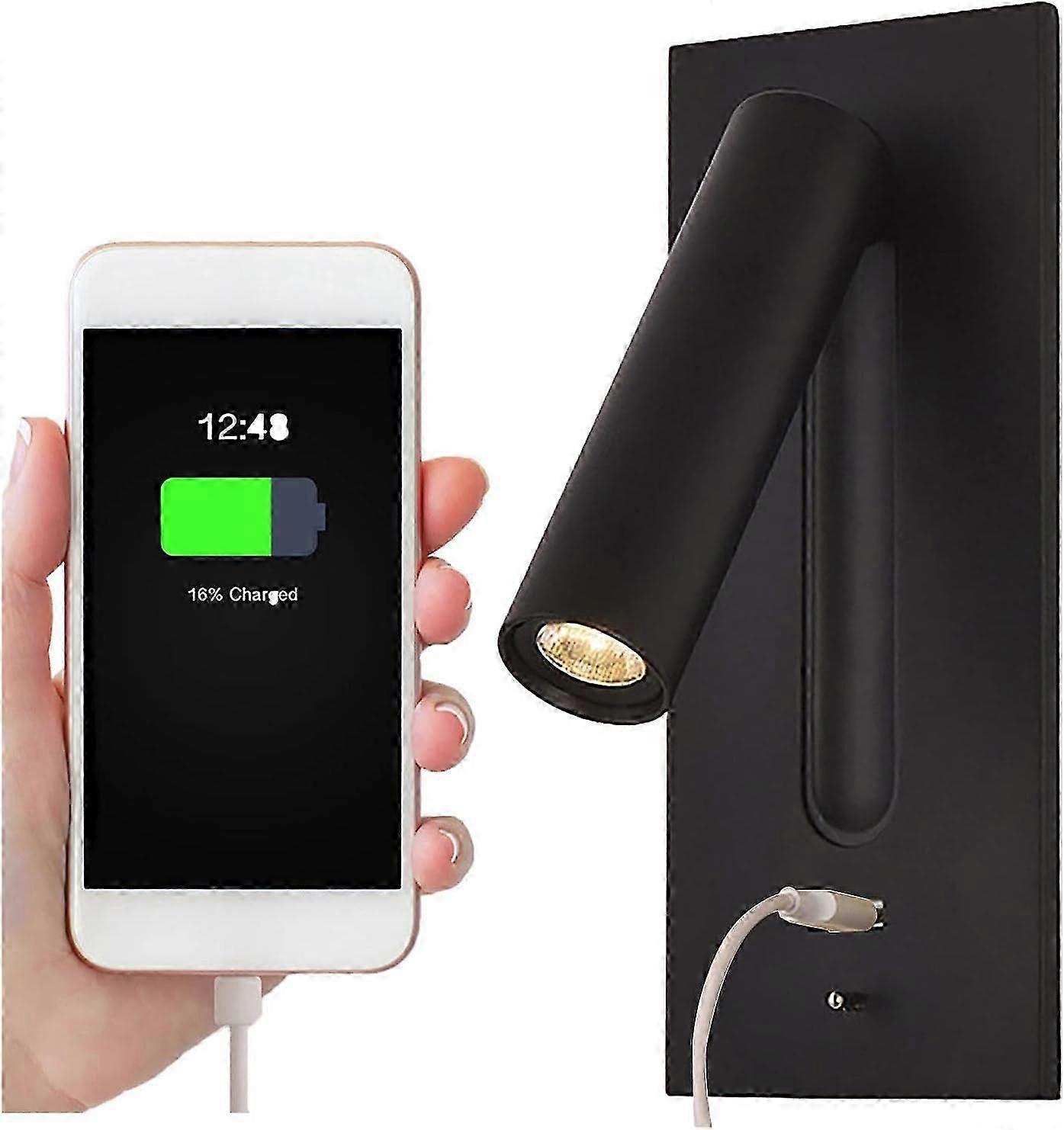 Reading Light LED Bedside Lamp with Hidden Switch Wall Lamp 350 90 Adjustable Folding 3000K Warm Light