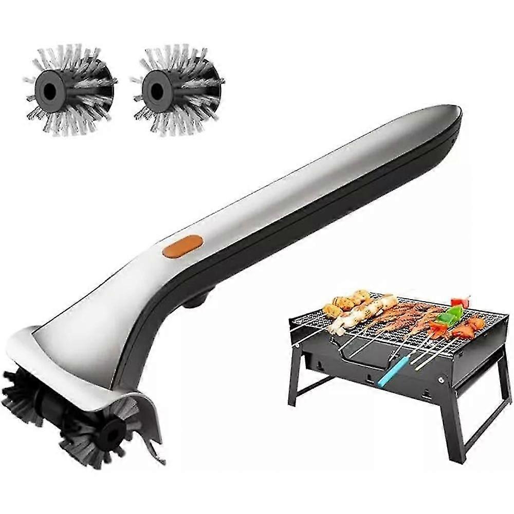 Electric Grill Stainless Steel Brush with Water Reservoir 360 Rotating Automatic