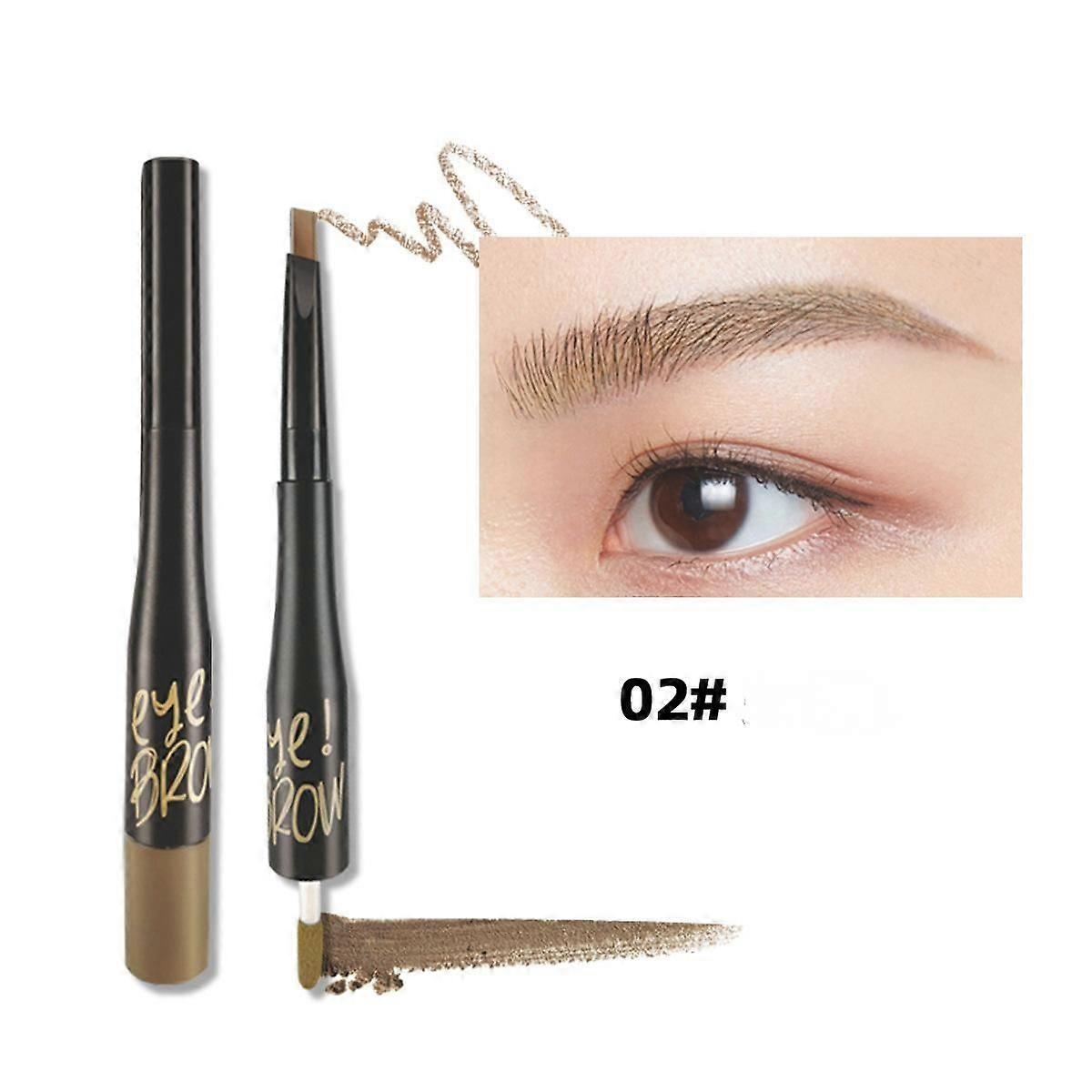 2 In 1 Ultra Fine Eyebrow Pencil Eyebrow Brush Precise Brow Definer,Natural Brown