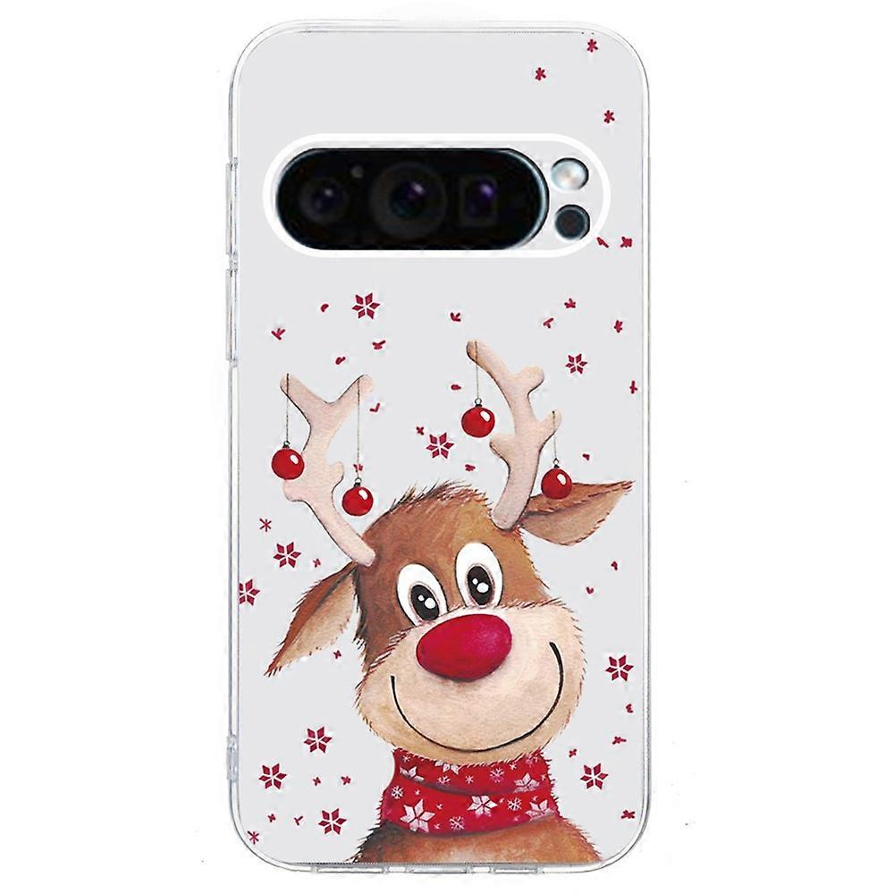 For Google Pixel 9 Pro XL Case Christmas Pattern Print Soft TPU Phone Protector-Deer