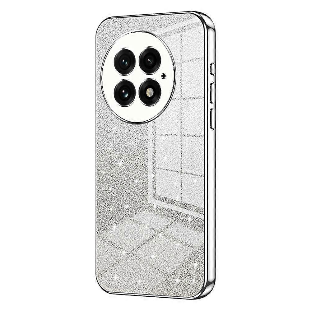 For OnePlus 13 Case Electroplating Gradient Glitter TPU Phone Cover-Silver