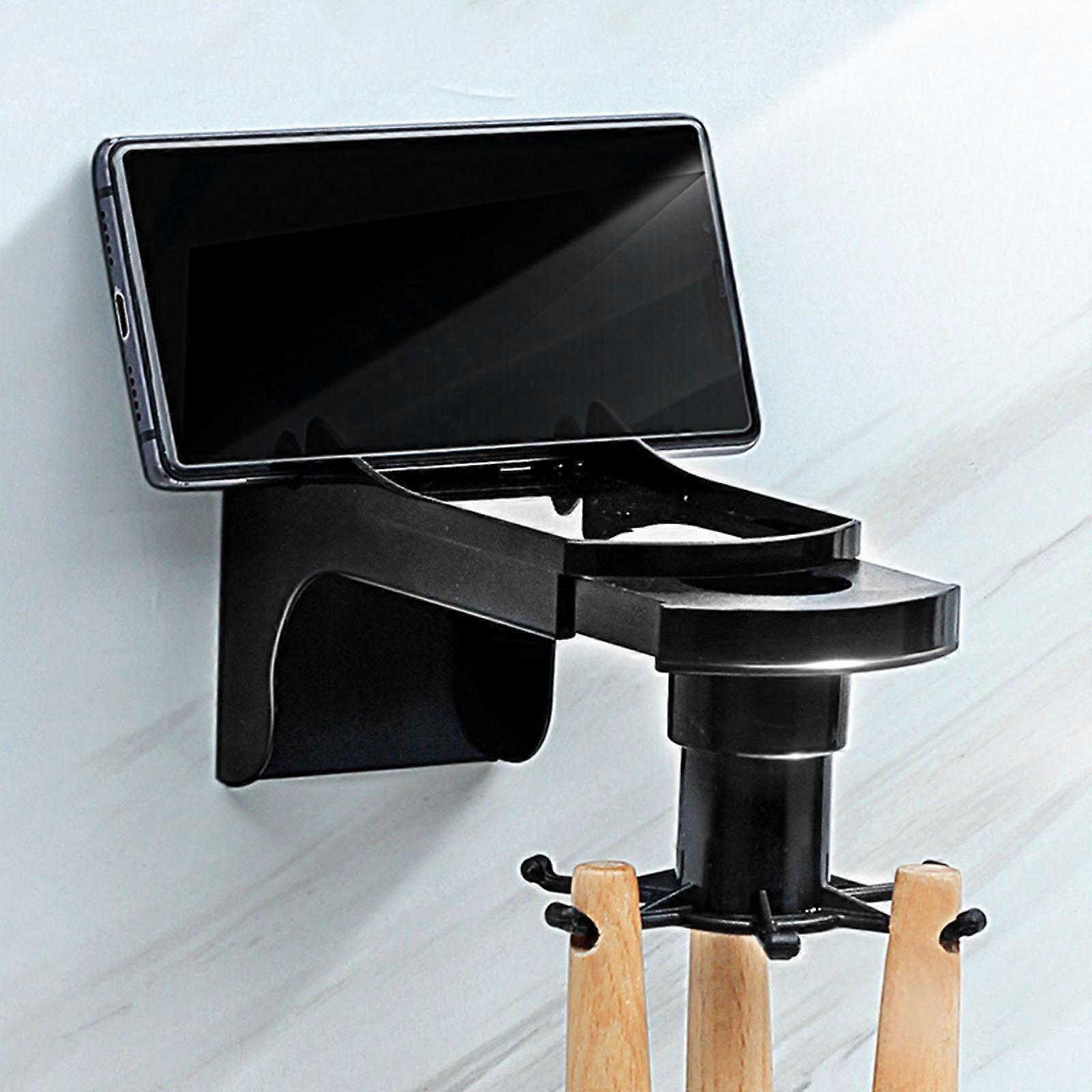 Kitchen Retractable Rotating Hook Punch-free Kitchen Wall Shelf Spatula Spoon Kitchenware Storage Rack