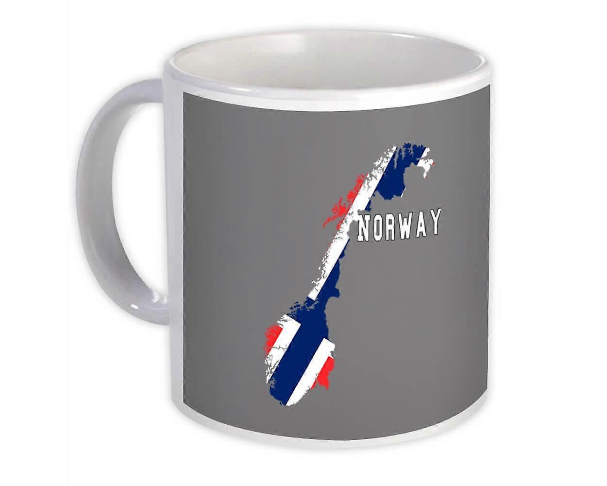 كوب هدية: خريطة النرويج بلد العلم