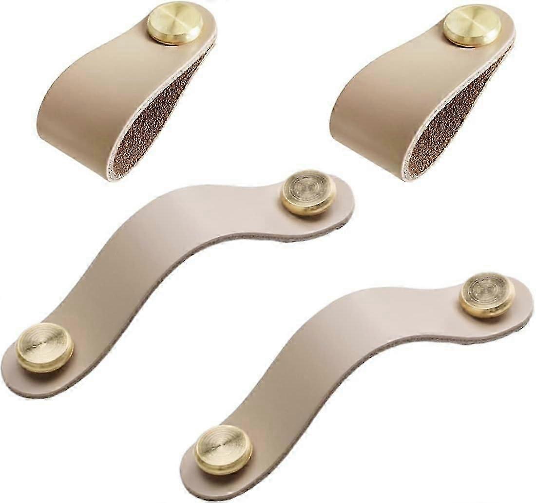 Leather Handle-Single Hole/Flesh Color*2Pcs+Hole Spacing 96/Flesh Color*2Pcs