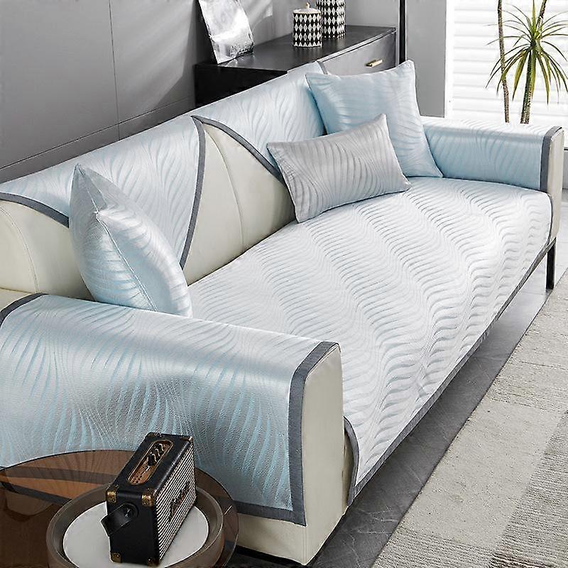 Cool Feeling Ice Silk Stretch Sofa Cover Cover All Inclusive Universal Cover Sofa Cushion Summer New 2023 Anti Cat Scratch Sofa Cushion