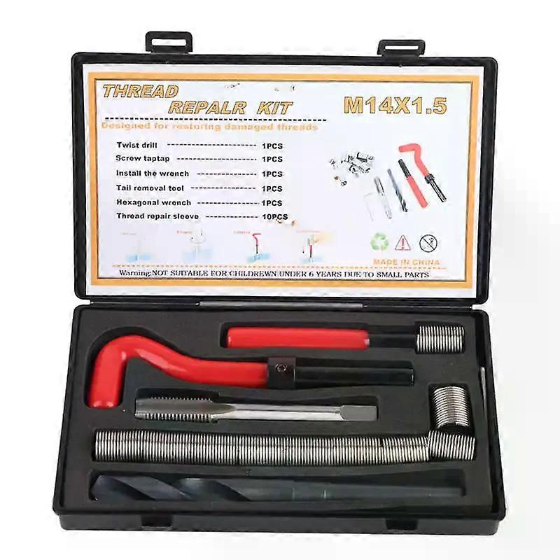 Thread Repair Kit Stainless Steel Twisted Drill Wrench Threaded Insert M6 M8 M9 M10 M12 M14 M18 Threaded Insert Set