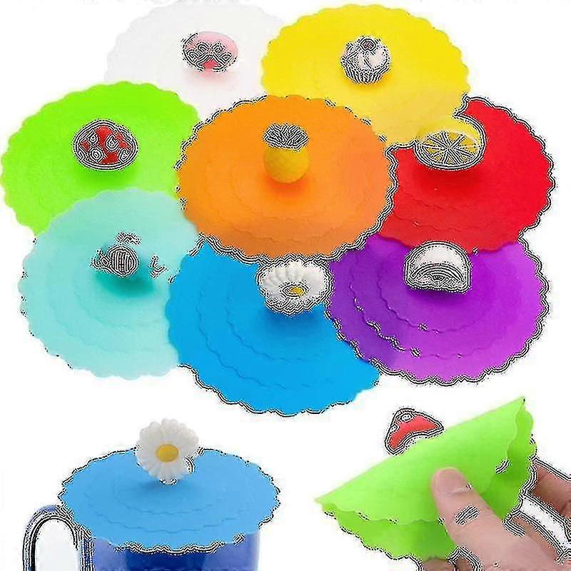 8 قطع غطاء سيليكون ، غطاء زجاجي سيليكون الغذاء الصف ، غطاء زجاجي مضاد للغبار