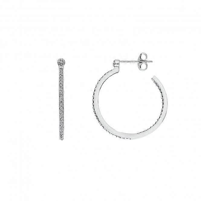 Orecchini piccoli a cerchio topazio bianco in argento sterling DE623