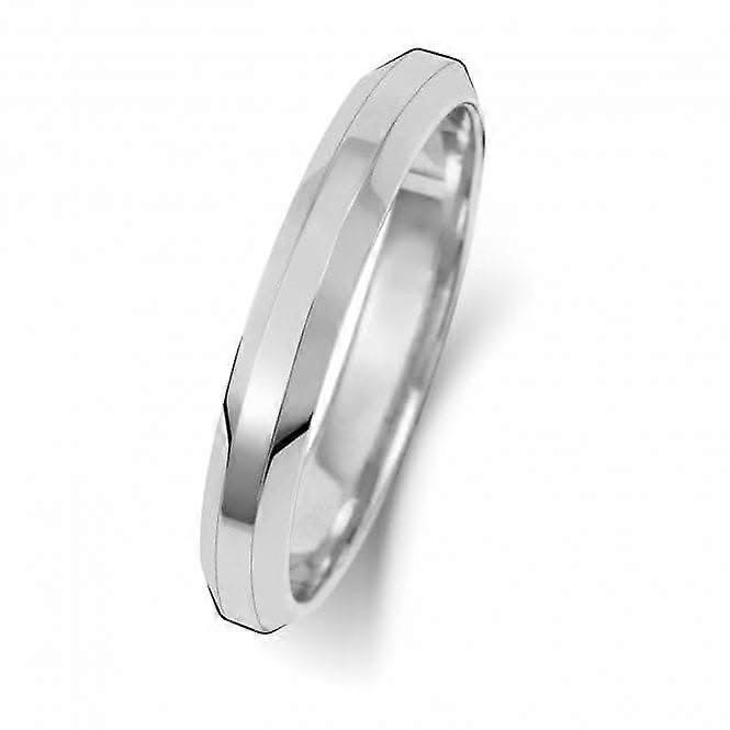 Wedding Band Platinum Wedding Bevelled Edge Ring WP143H