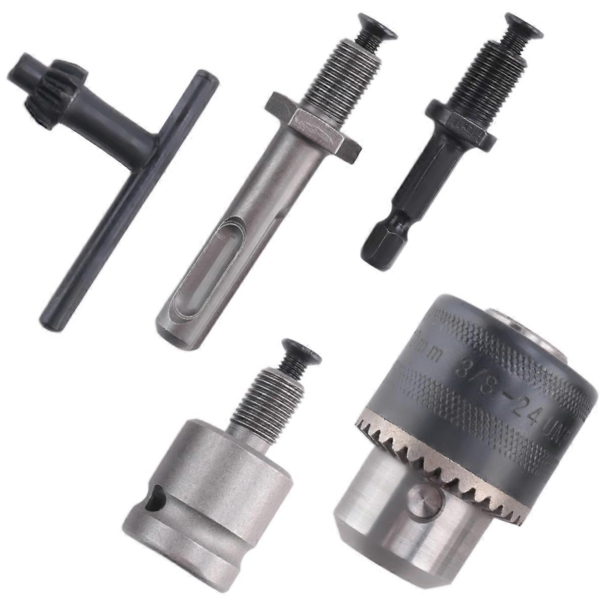 5Pcs 3/8-24UNF Drill Chuck Set Drill Adapter Changed Impact Wrench
