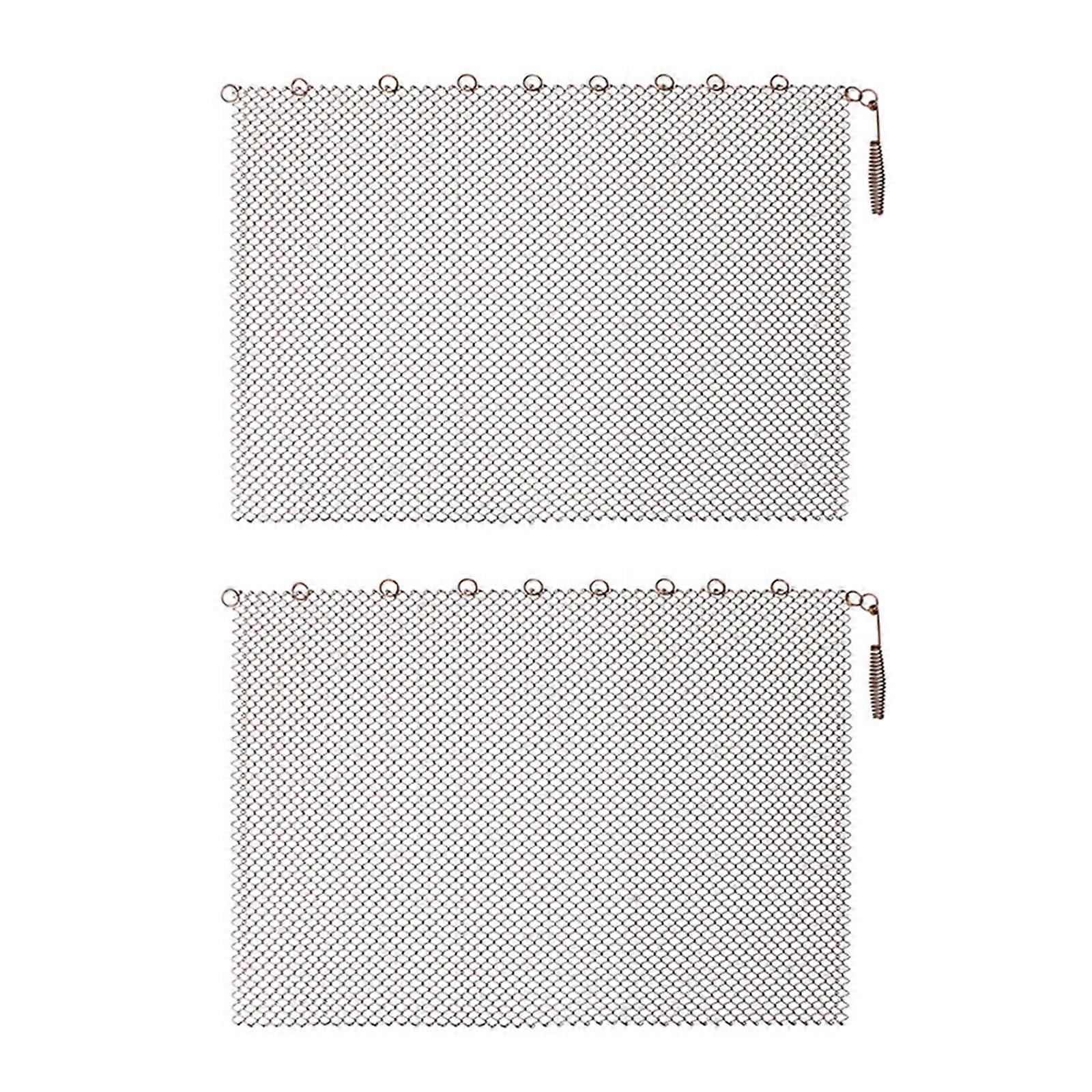 Fireplaces Mesh Screen Curtain Replacement Metal Fire Screen Spark Guards Curtain for Home Wood Burnings Fireplaces