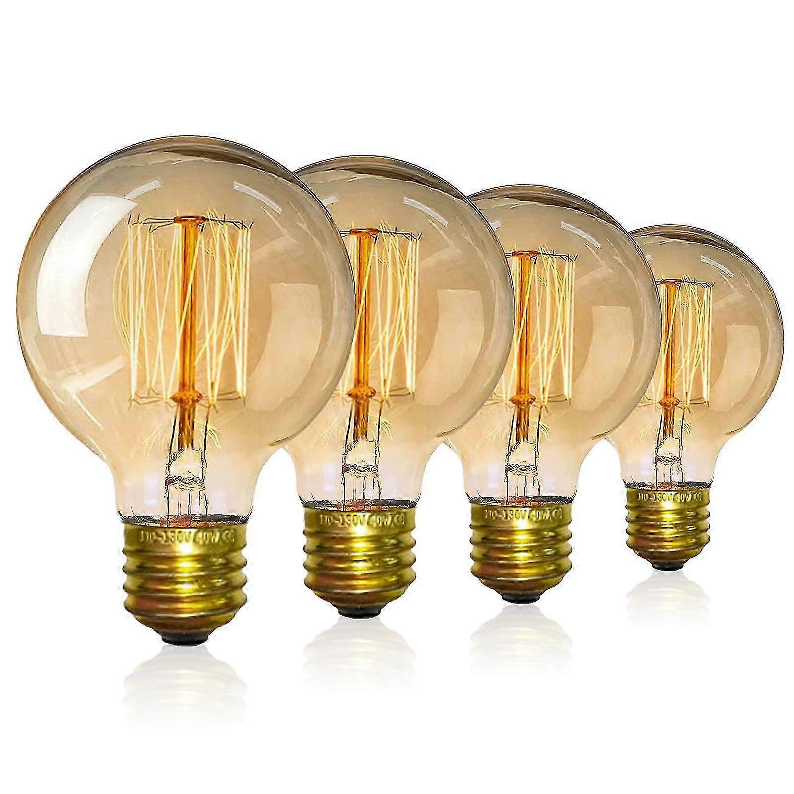 4 Pack Vintage Edison Bulb Dimmable 40W G80 E27 220V