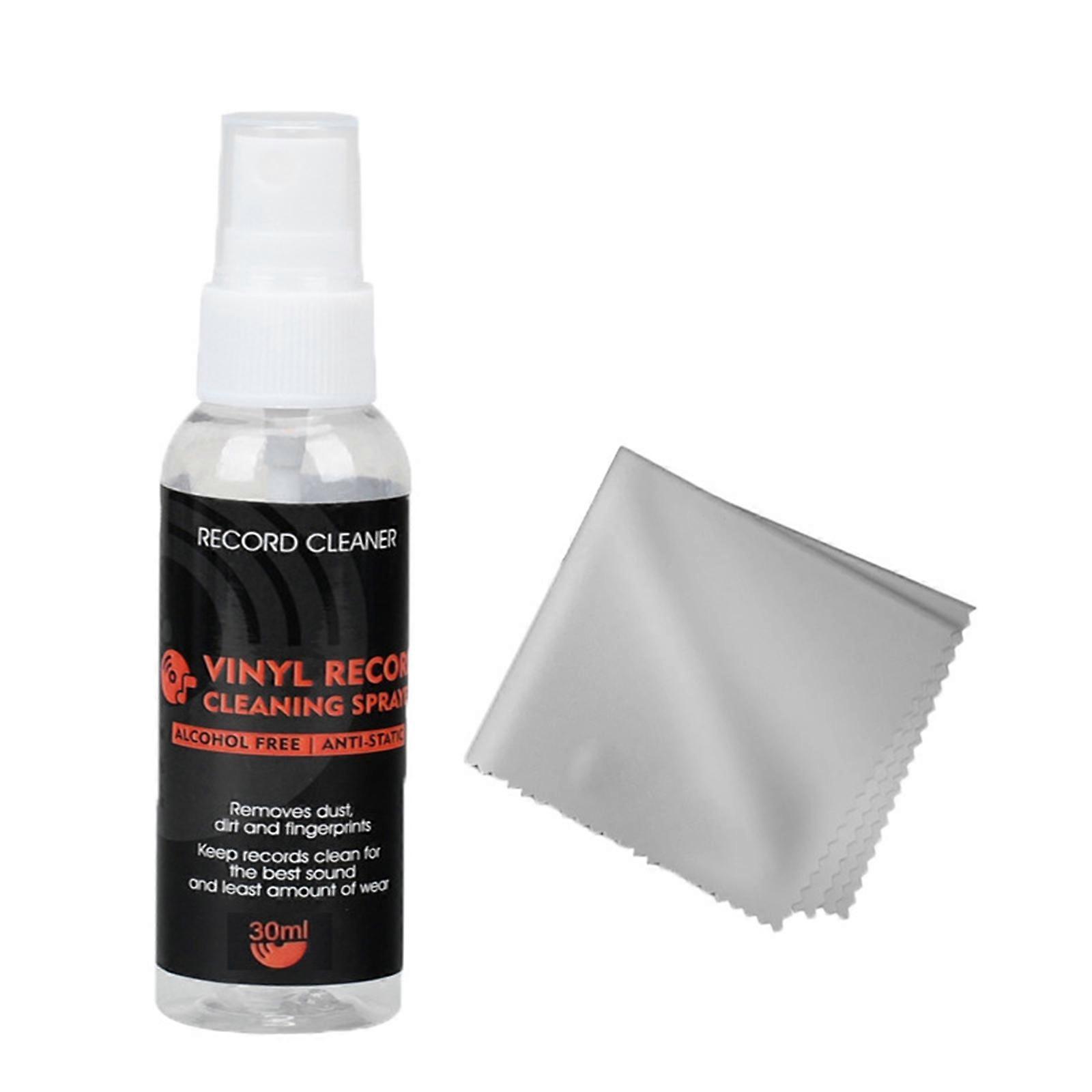 Benutzerfreundliche Vinyls Record Reinigungsflüssigkeit 30ml mit Mikrofasertuch Precise Record Cleaner Noise Reduction Play