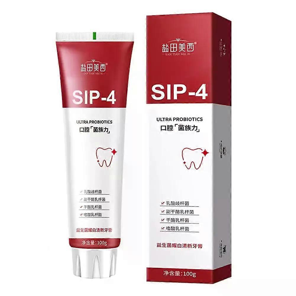 معجون أسنان بروبيوتيك Sip-4 لإزالة البقع التفتيح Sp-6 معجون أسنان بروبيوتيك معجون أسنان تبييض الأسنان بنفسه منعش 100 جم / 120 جم