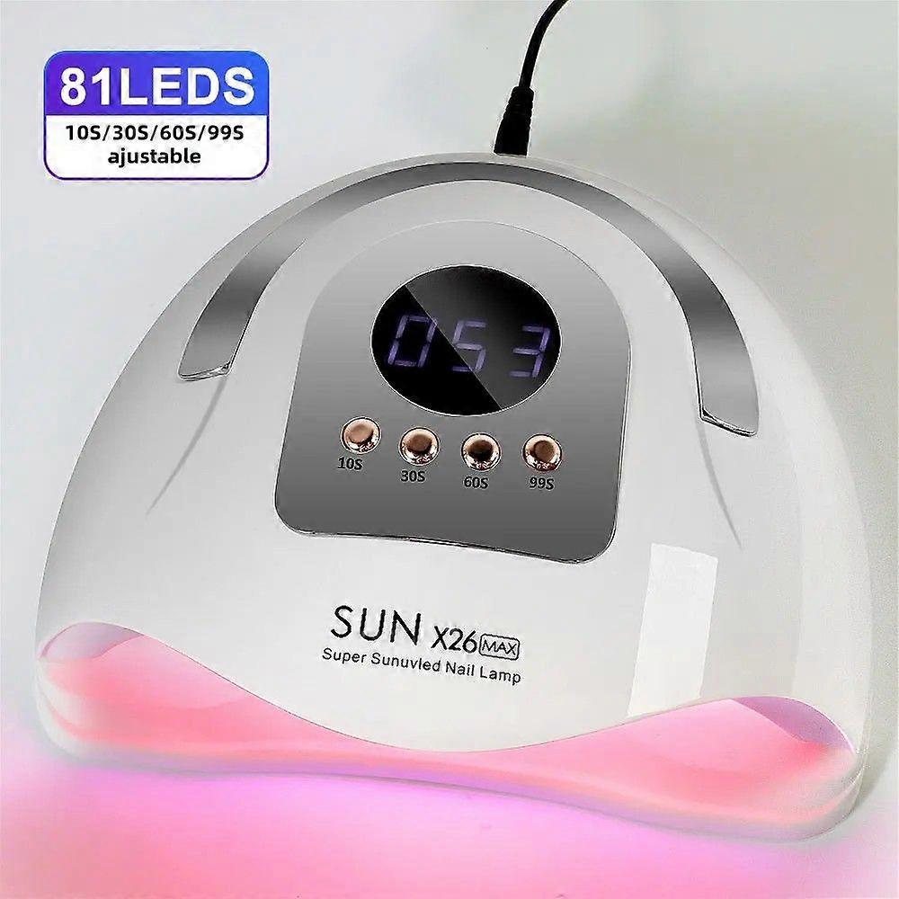 Professional Nail Dryer with 81 LEDs and Automatic Sensor, Timed Drying for Manicure and UV Nail Gel, Suitable for Home and Salon