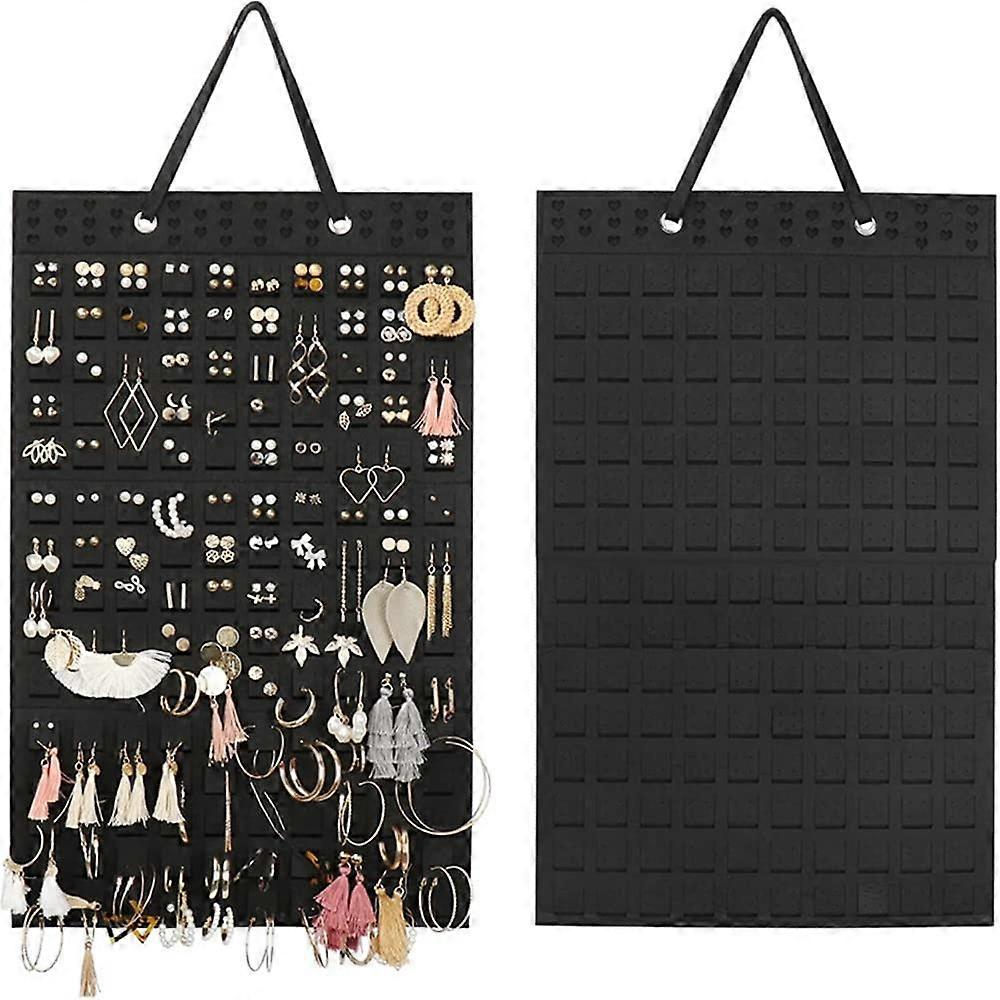 HANDER EARRING GUIDE ESTABLISHING HOLDER, WALL EARRING EQUIPING HANDS FOR GIRLS, HEP up to 300 pairs, soft felt storage screen editor (black)