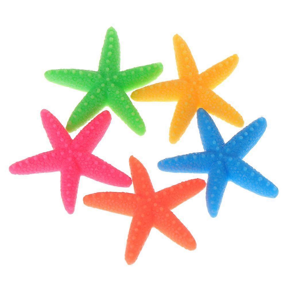 5-Piece Aquarium Artificial Starfish Polyresin Seastars Simulation Ornament