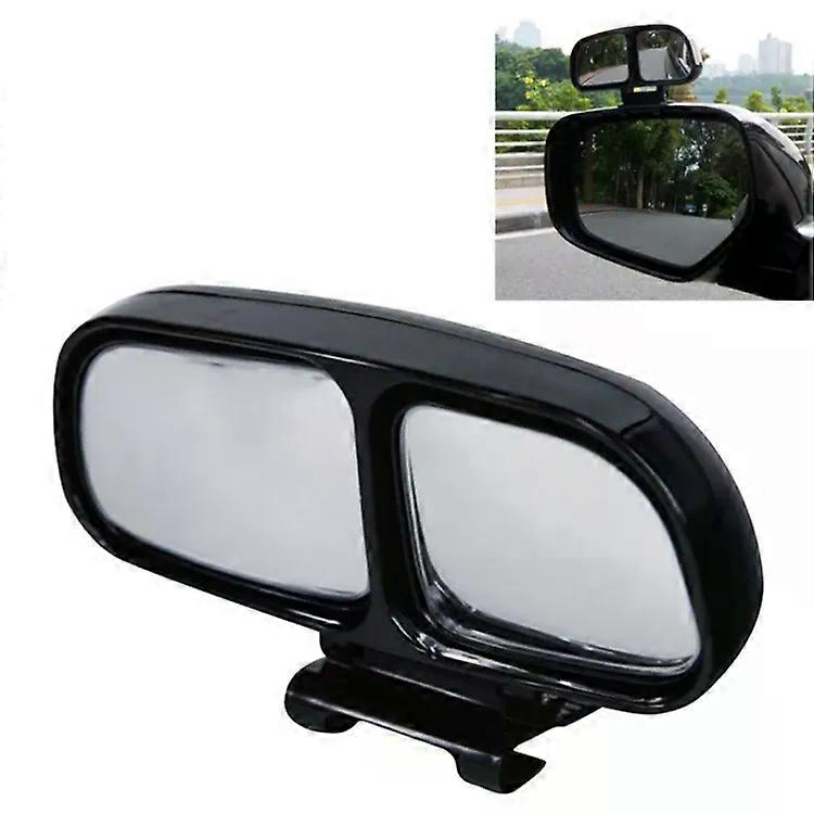 Universal Adjustable Wide Angle Rear View Blind Spot Mirror-Black Black