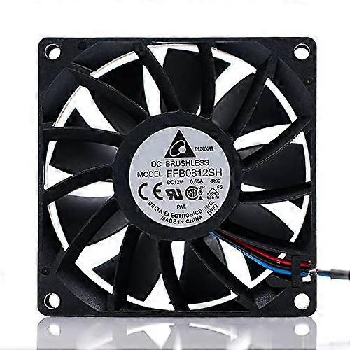 Case Fans for Delta Electronics FFB0812SH 8025 8CM 12V 0.60A PWM Temperature Max Airflow Rate Cooling Fans
