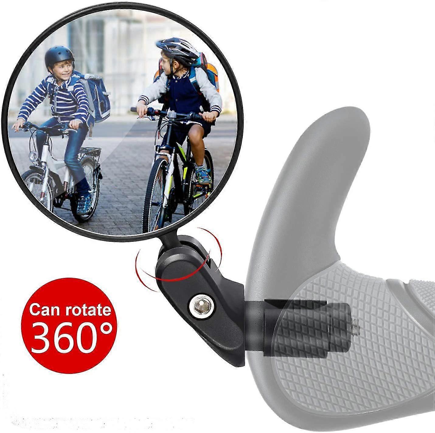 Bicycle Rear View Mirror, 1 Universally Adjustable 360 Bicycle Mirror, Flat Handlebar Rotating Mirror, Rearview Mirror, Handlebar Mirror, For Mountai