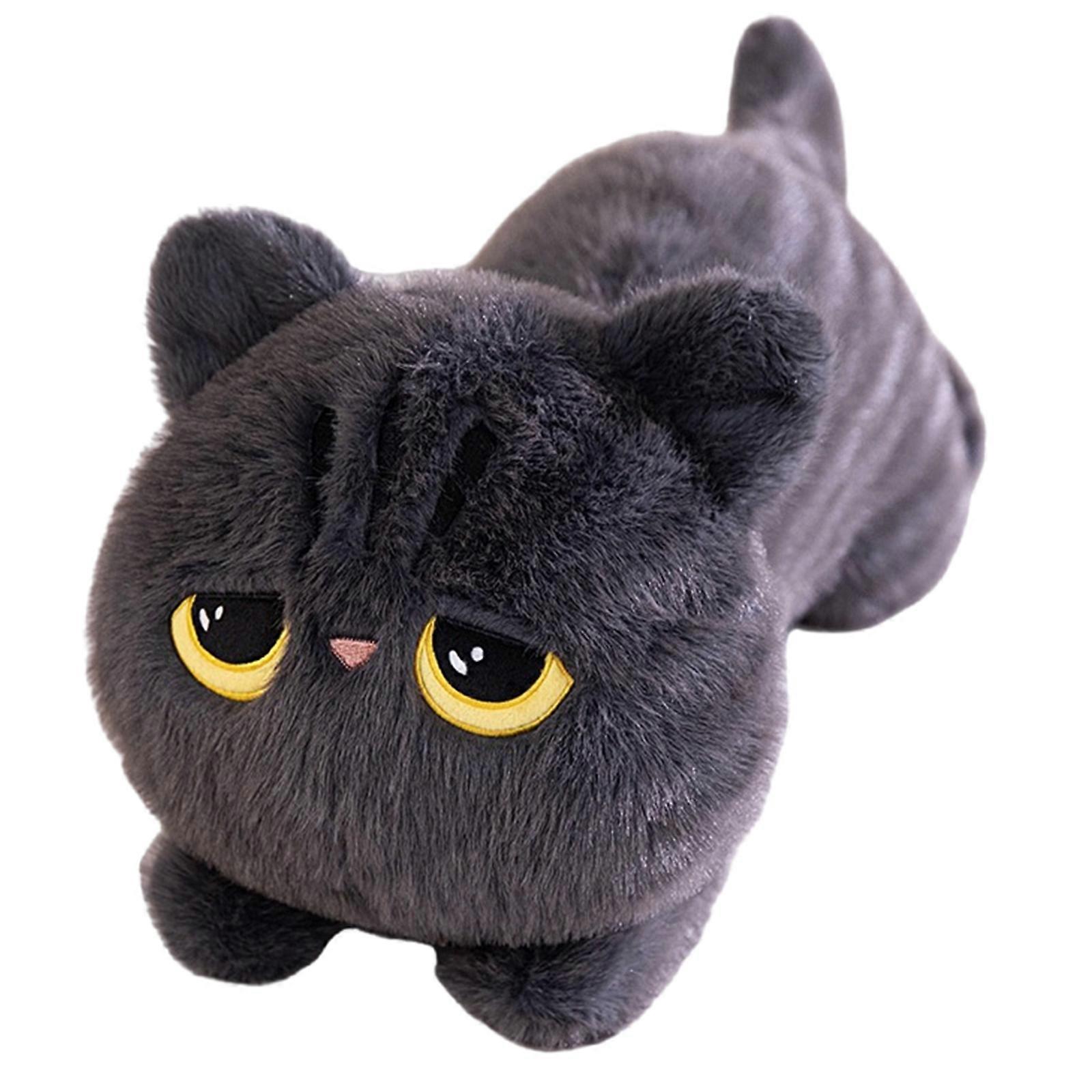 Plush Cats Toy 50/70/90CM PP Cotton and Embroidered Eyes Detail Easy To Clean for Various Age Room Sofa Display Decors Gray 90CM