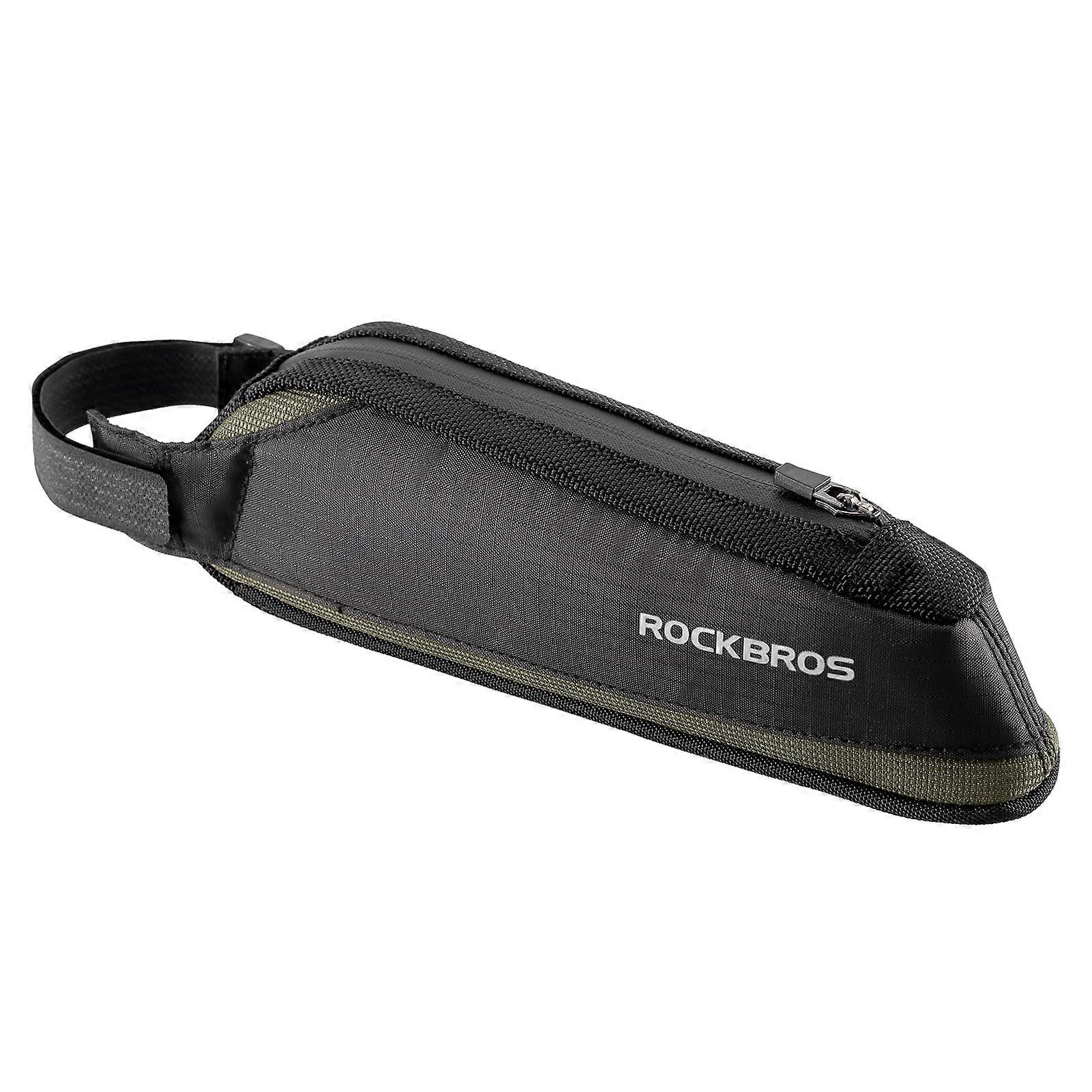 Rockbros Bicycle Frame Bag Upper Bicycle Tube Bag Bicycle Triangle Triathlon Bag and Small aerodynamic Bag for Pebble Bikes Black