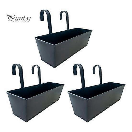 Hanging Flower Pot Rectangular Railing Planter with Drainage Hole 16 Inch Planter Box with Hooks for Balcony Porch or Deck Herbs Flowers