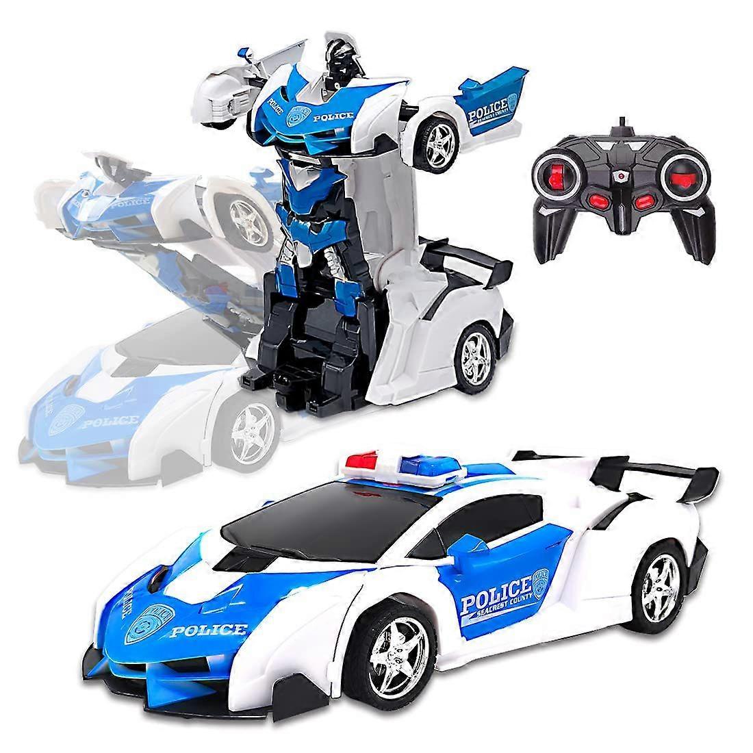 2-in-1 Transforming Remote Control Car (Ages 3-8), Rechargeable, 360 Rotation, Colorful Lights, Fun for Boys and Girls, Perfect Christmas and Birthday