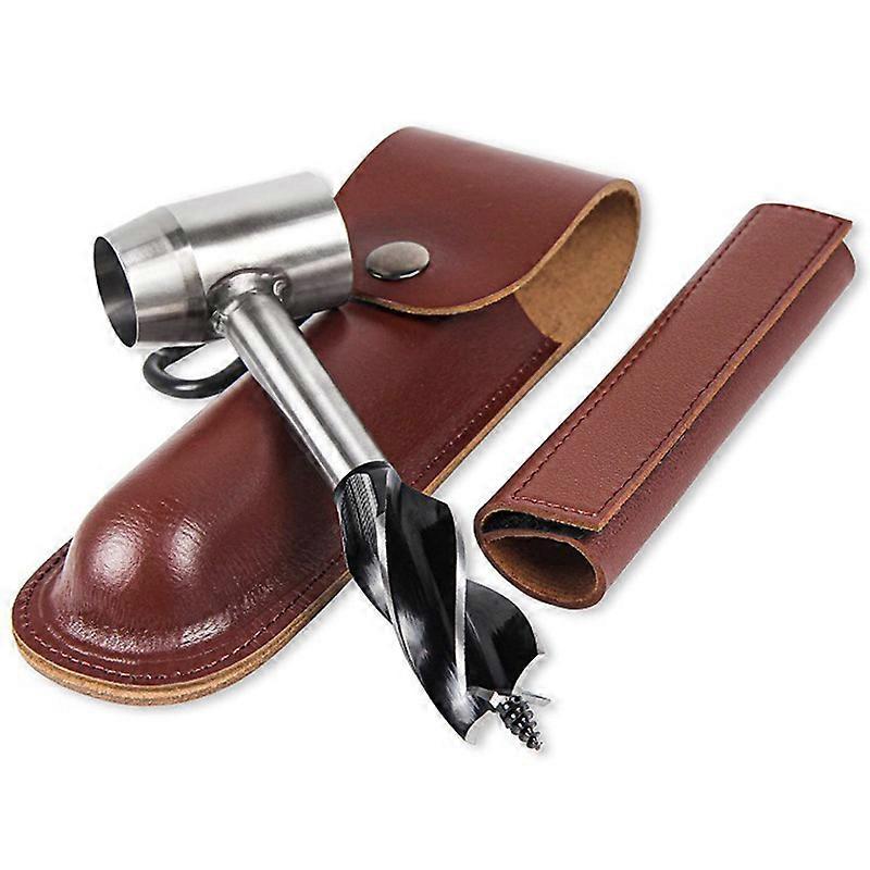 Portable Manual Auger Wrench Multipurpose Outdoor Wood Peg and Hole Maker for Camping Hiking Mountaineering