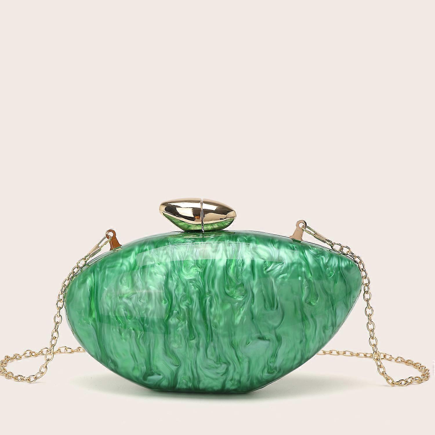 elegant type woman bag Acrylic hard-surface Clutch Bag with interlocking clasp