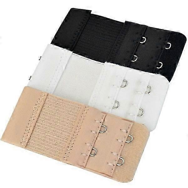 Bra extender Double hooks White/Black/Beige 3-pack