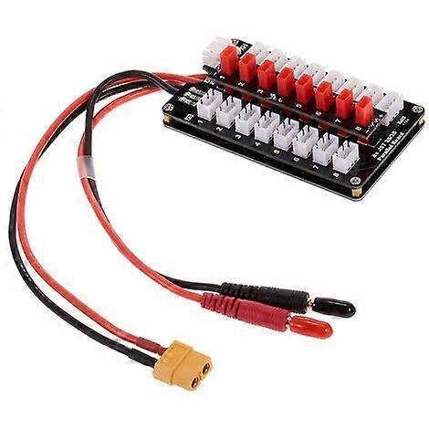 GTPOWER 8X JST Plug 2S/3S Lipo Battery Parallel Charging Board for Balance Charger, Model: Black
