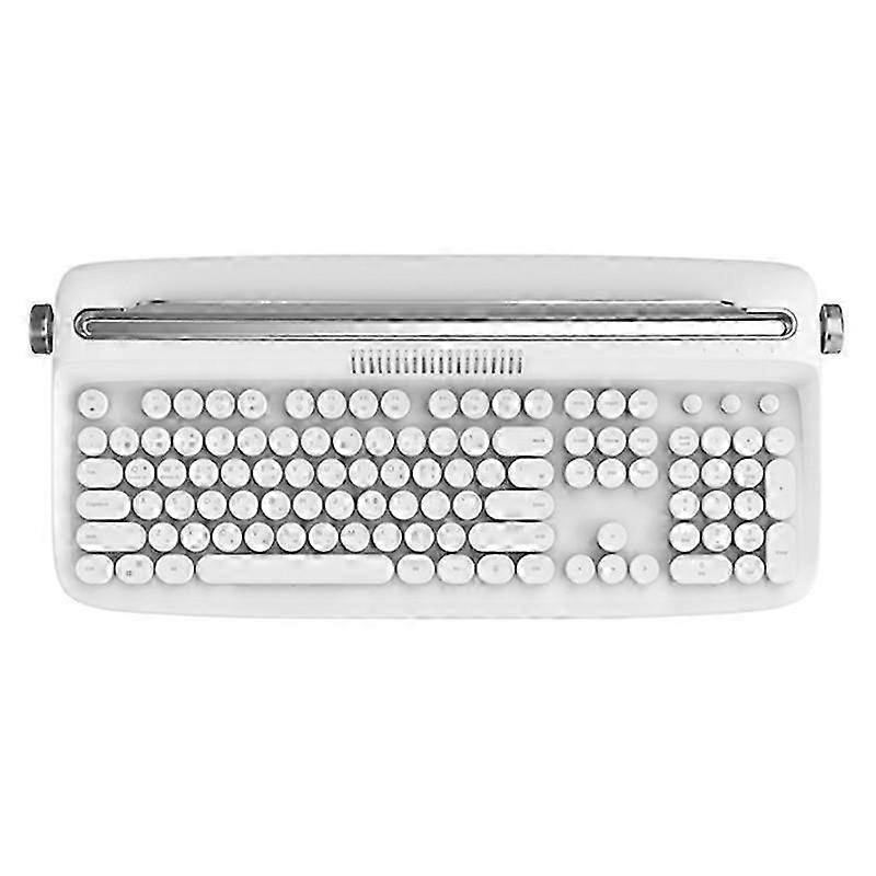 White Round Keycap 108keys BT Mini Wireless Keyboard Waterproof for Tablet Notebook