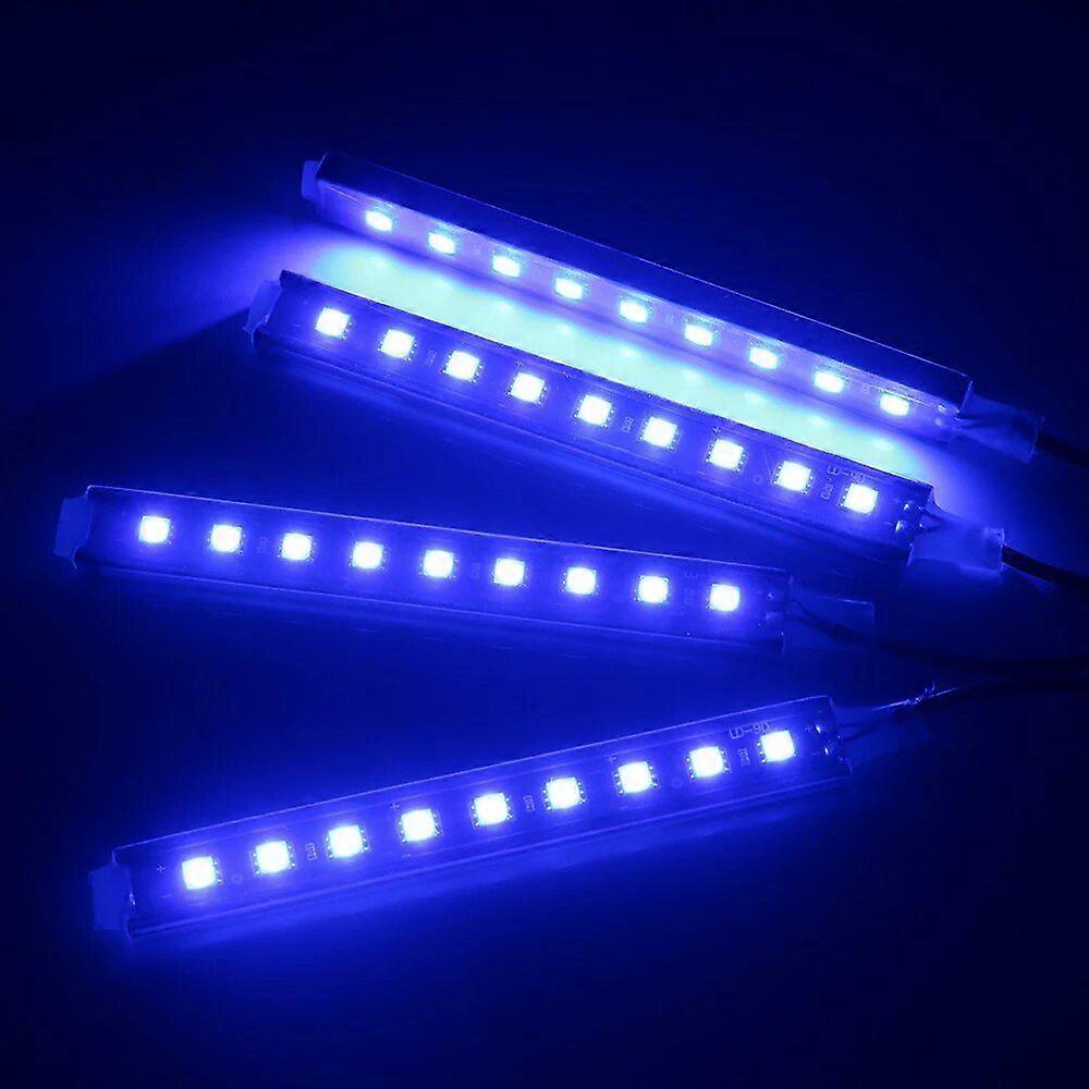 Auto Decorative Lamp 9 LED 4 In 1 Car Interior Atmosphere Lights With Cigarette Lighter 5050 Foot Strip Lights Auto Accessories