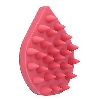 Shampoo Massage Brush Silicone Scalp Brush Hair Massager Bathing Shower Hair Cleaning CombRed