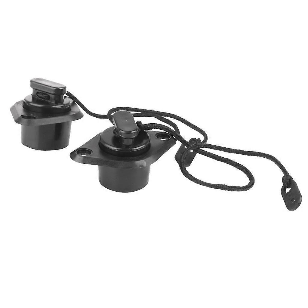 2x Black Marine PVC Scupper Drain Cap Inflatable Boat