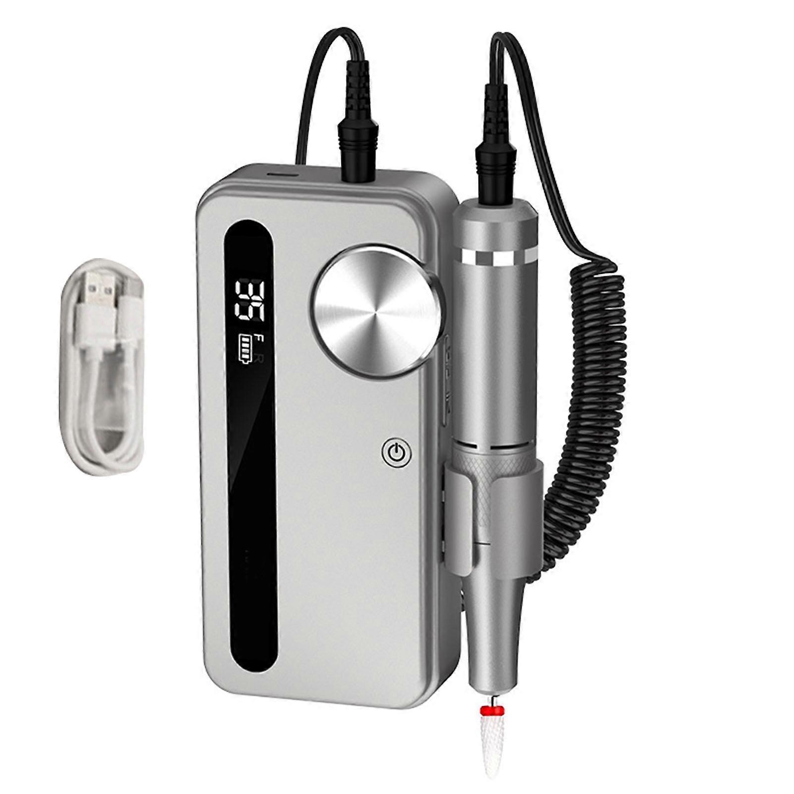 2 In 1 Electric Nail Grinder Portable Rechargeable Professional Wireless Electronic Nail File Efile