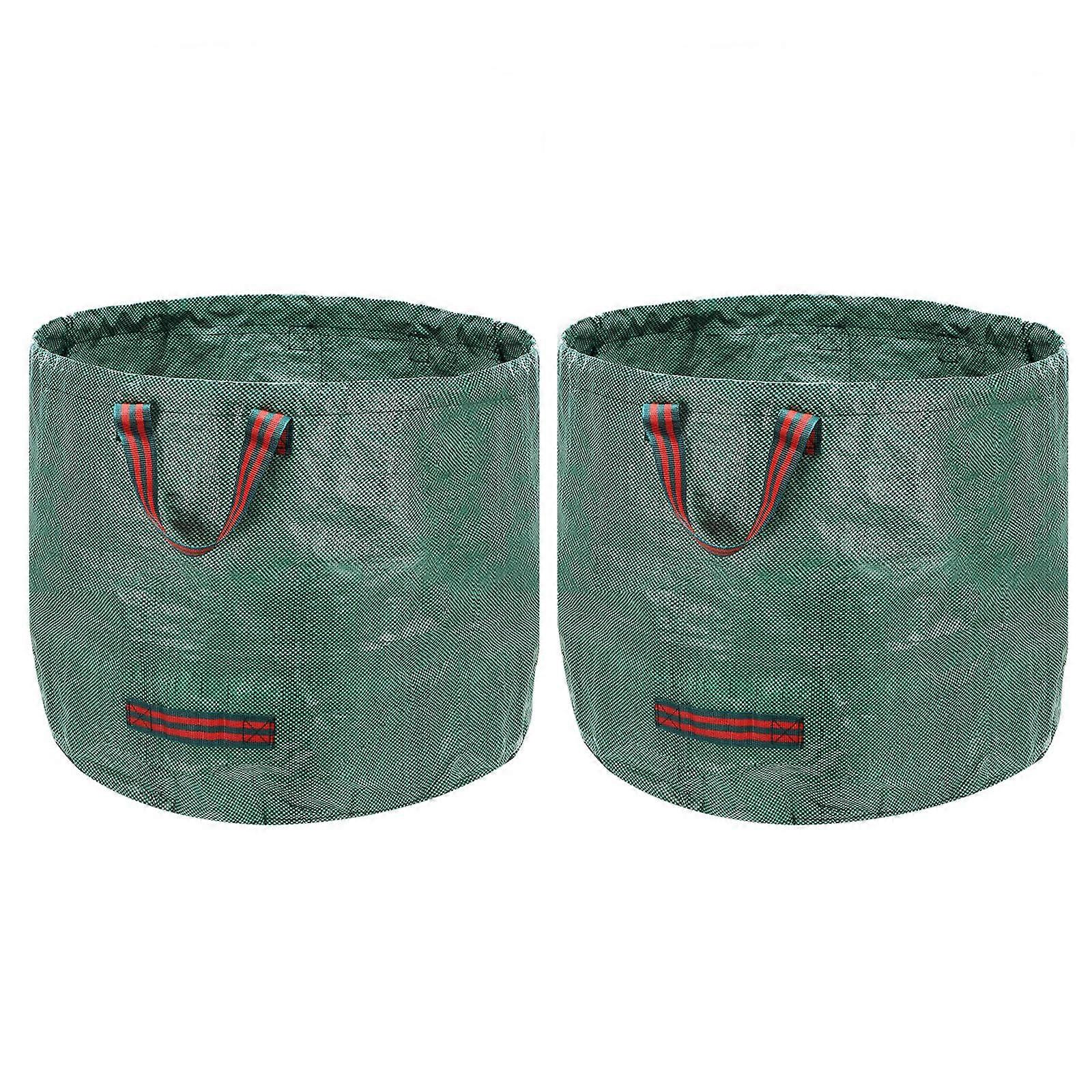 Reusable Yard Waste Bags 2-Pack, 60L Polypropylene Heavy-Duty Bags With Support Bar For Lawn And Leaf Cleanup