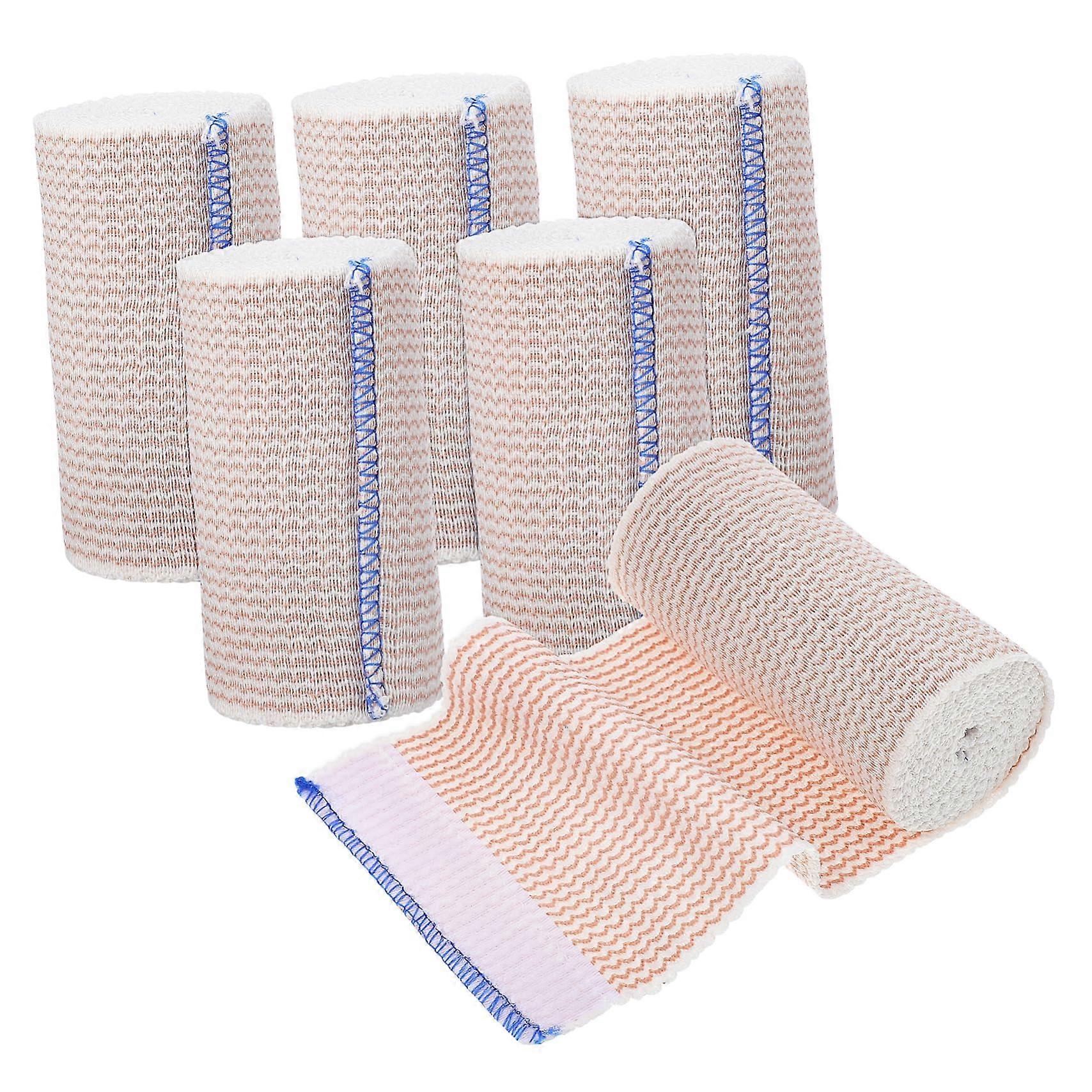 6 Pack Exercise Elastic Bands Blue 10cm x 4.5m for Sports Bandage Wraps and Wrist Support