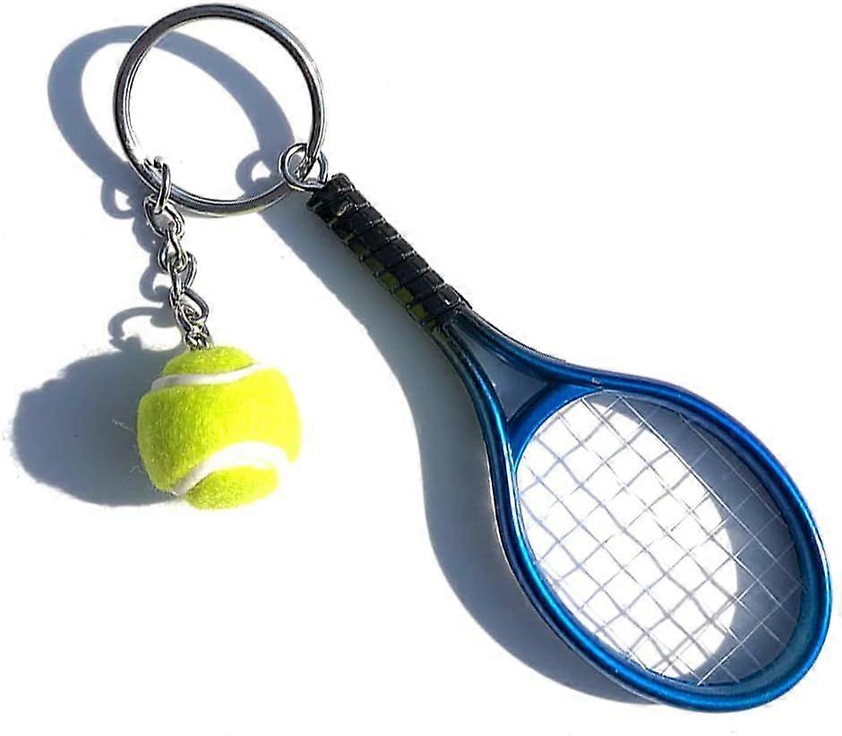 SCSYV Color Mini Tennis Racket with Ball Keychain Key Ring