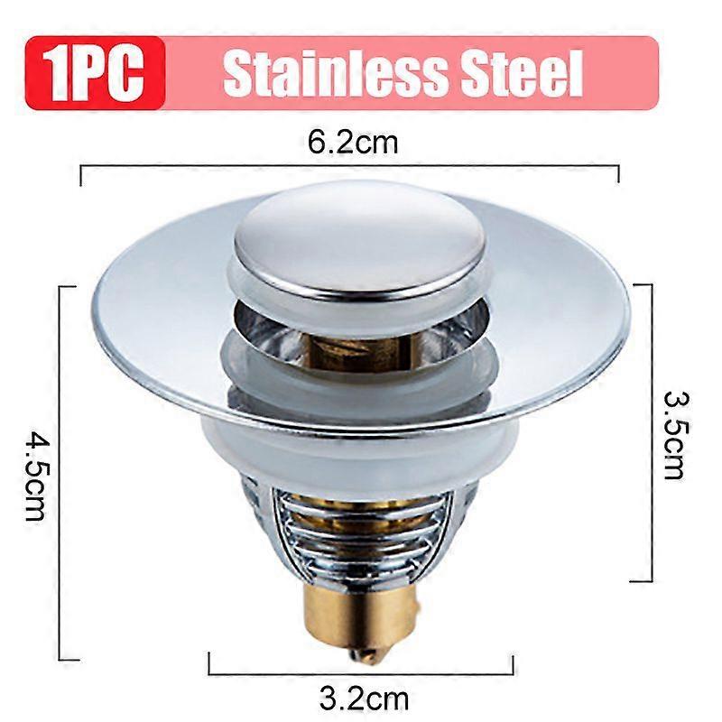 Bathroom Sink Drain Stopper Stainless Steel Pop-Up Bounce Core Basin Drain Filter Hair Catcher Shower Sink Bath Stopper ToolsCraft Pipe Cleaners