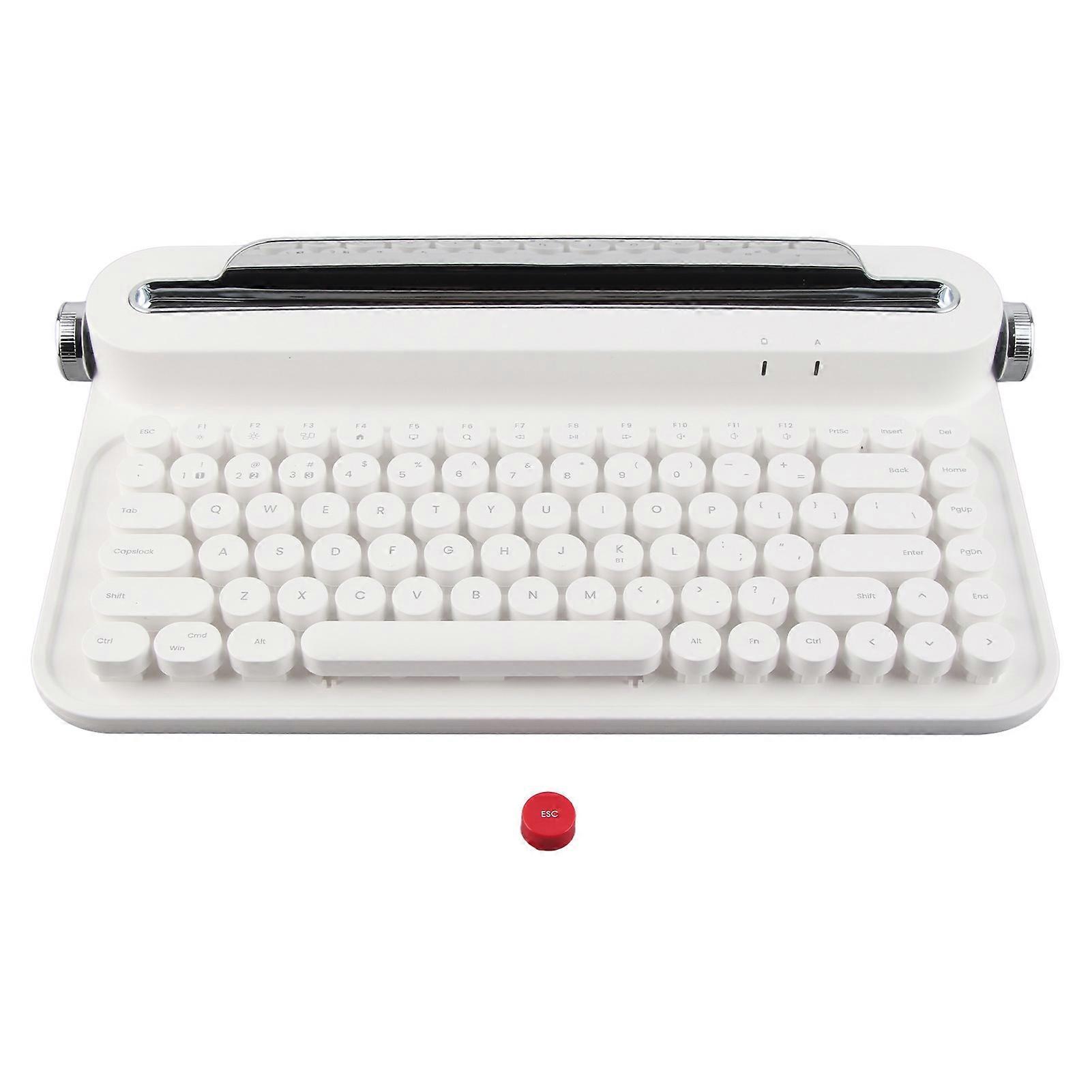 Vintage Bluetooth 86 Keys Portable Wireless Keyboard with Integrated Stand Windows Android for IOS
