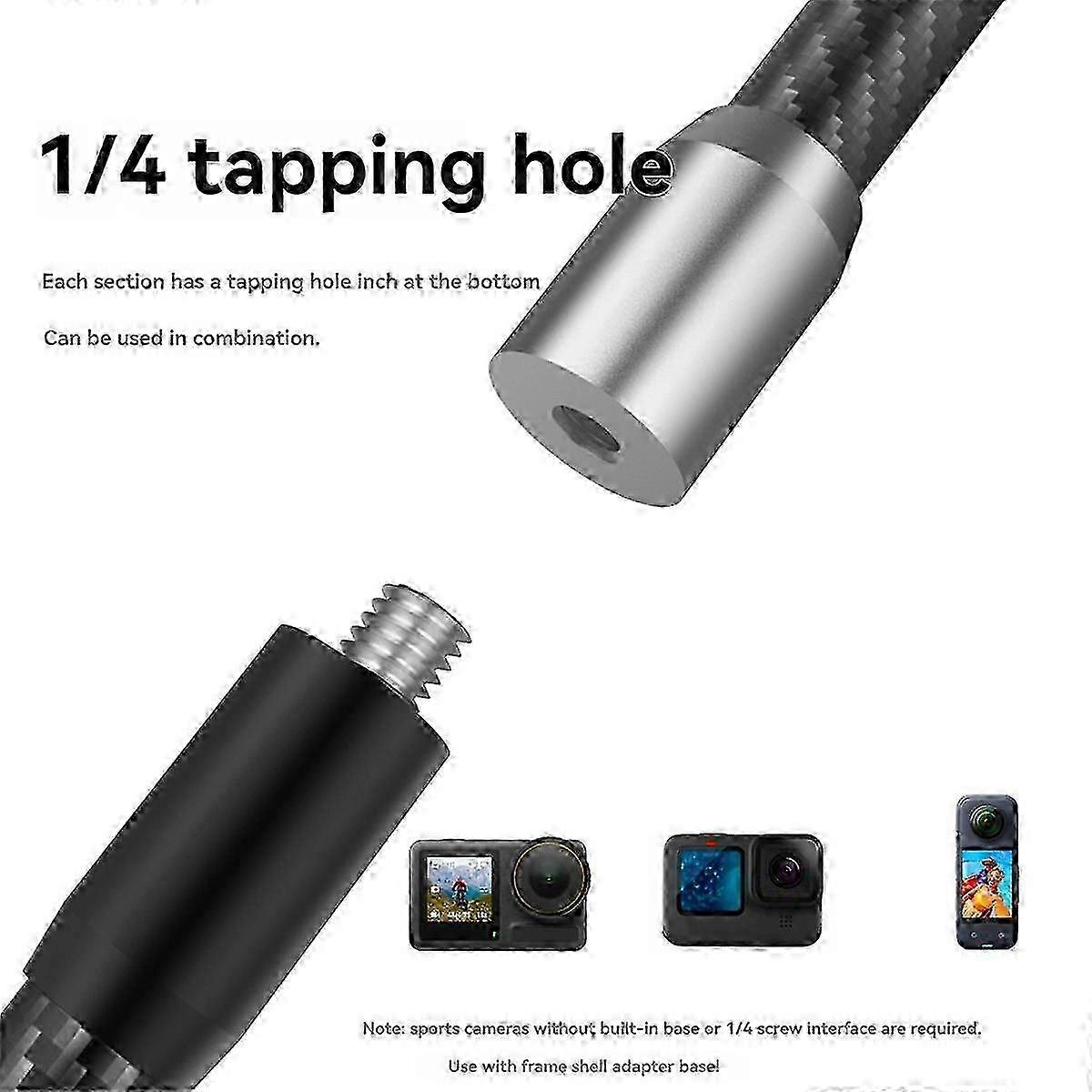 Extension Rod 1/4tripod Extend Pole Selfie Helmet Stick Extension Arm Mount Tripod Adapter For Gopro12 Action,a