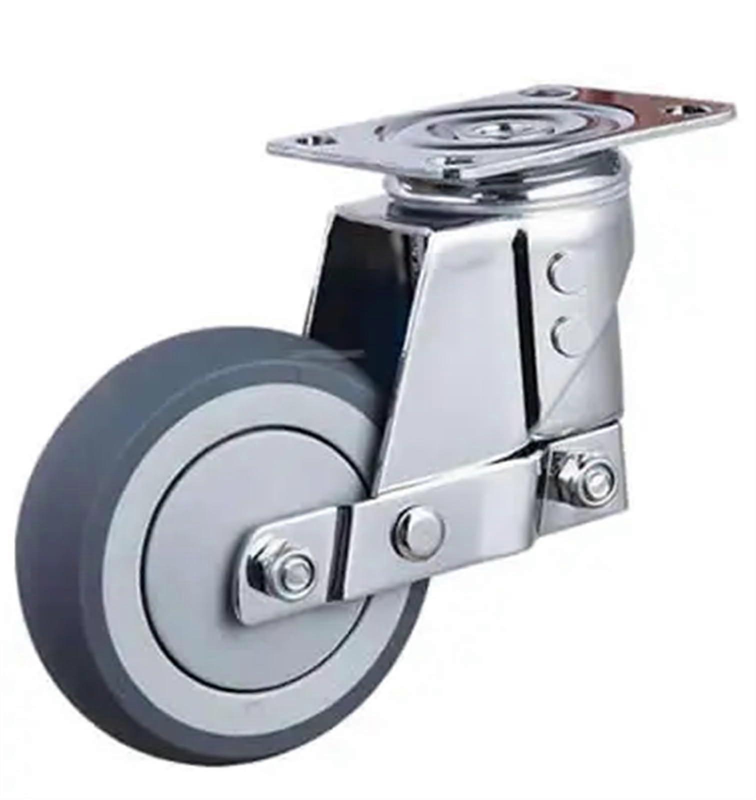 Silent Damping Universal Wheel 5 Inch with Spring TPR Caster for Heavy Equipment and Industrial Use Without Brake