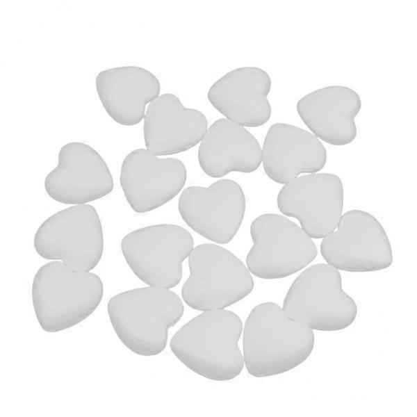 8x 20 Stück 60mm weiß Modellieren Handwerk Polystyrol Herz Schaum